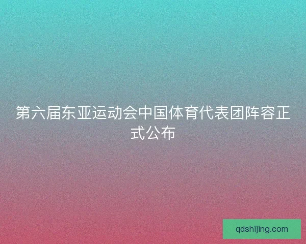 第六届东亚运动会中国体育代表团阵容正式公布