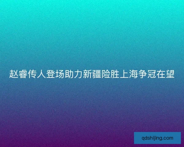 赵睿传人登场助力新疆险胜上海争冠在望
