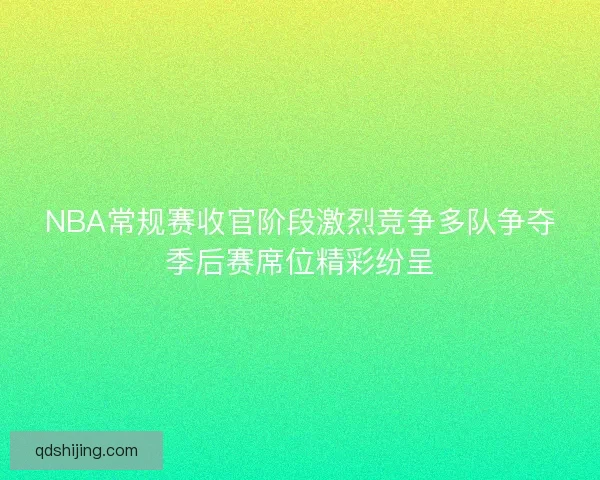 NBA常规赛收官阶段激烈竞争多队争夺季后赛席位精彩纷呈