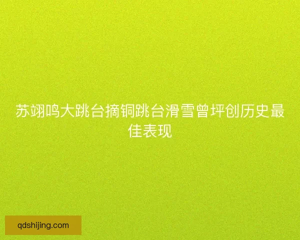 苏翊鸣大跳台摘铜跳台滑雪曾坪创历史最佳表现